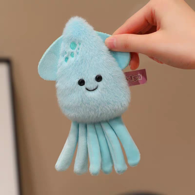 Squid refrigerator magnet with lanyard