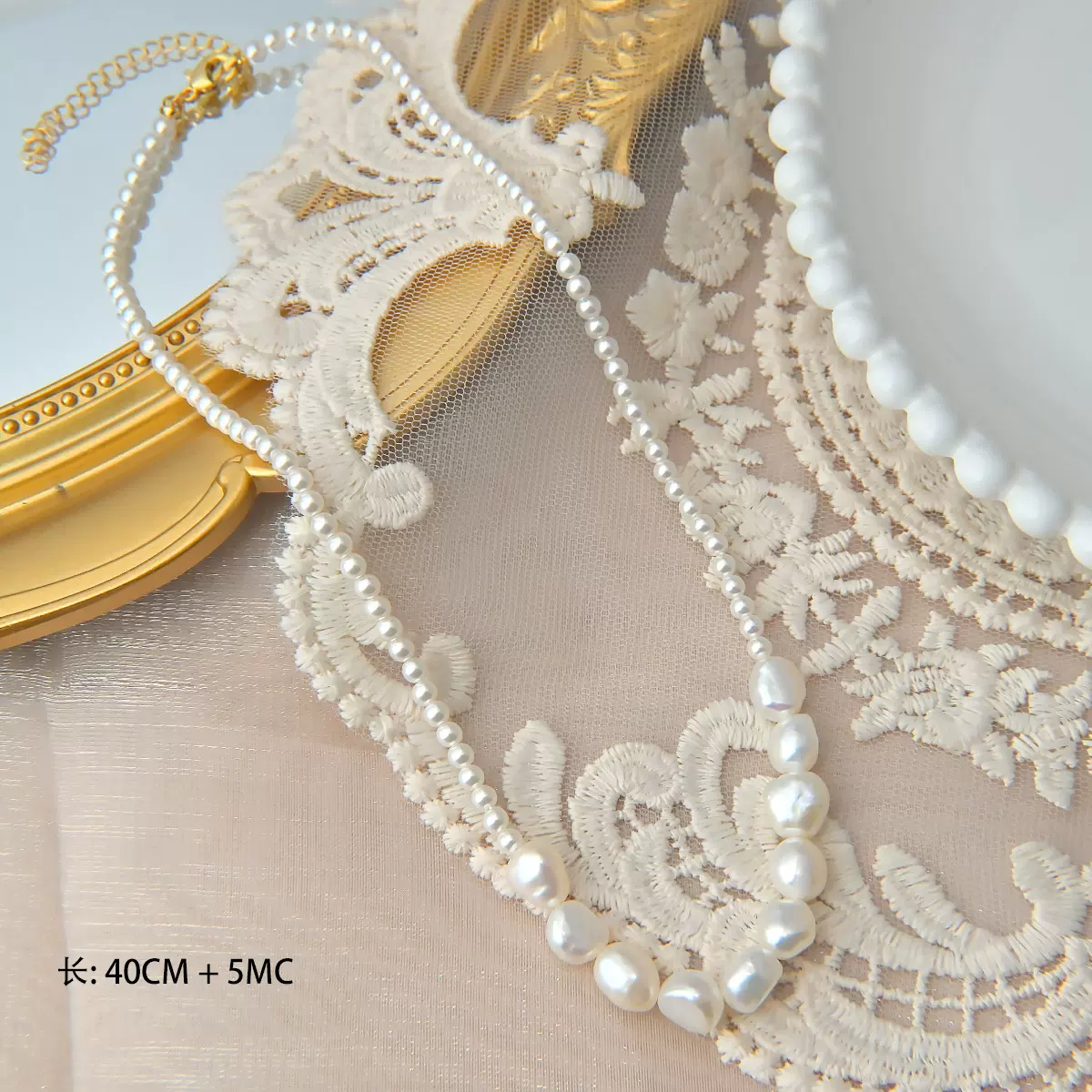 巴洛克项链淡水珍珠小众百搭锁骨链气质时尚轻奢高级感颈链女