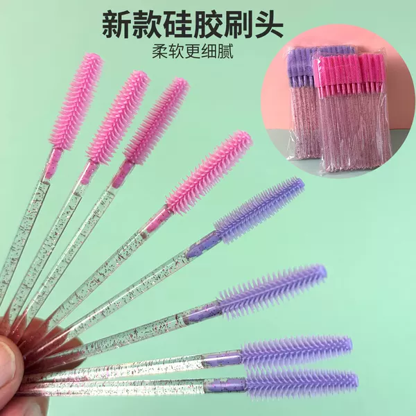 Disposable Eyebrow Brush, Soft Silicone, Spiral Style, Portable, Ultra-Fine Eyelash Extension Comb, Beauty Eyelash Makeup Comb
