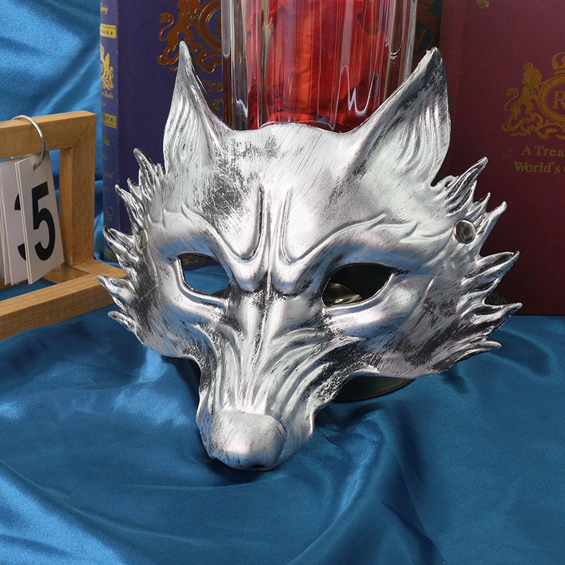 Show de baile de Halloween disfraz accesorios máscaras zorro fiesta animales mascaras de mitad de cara para hombres