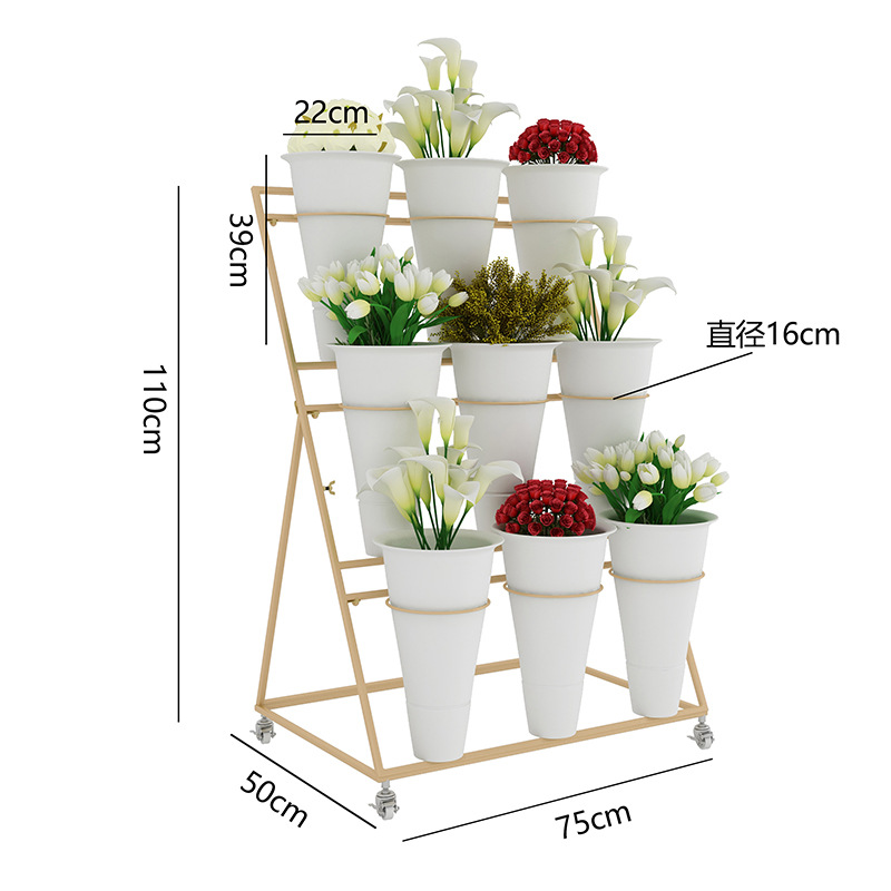 Soporte de flores de hierro forjado para decoración