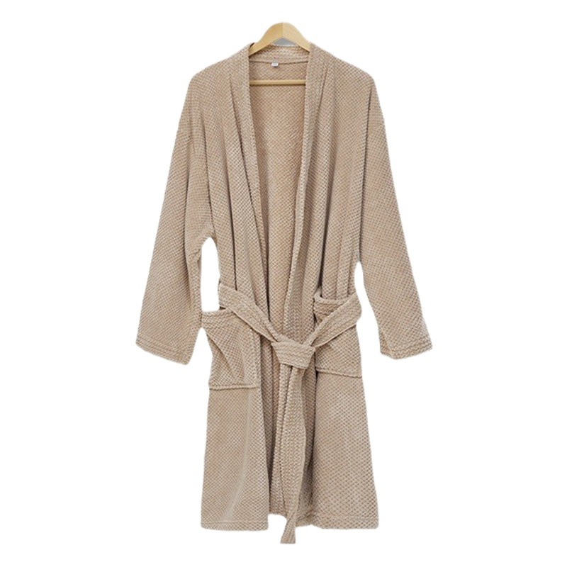 Excellent pineapple pattern bathrobe for women absorbent quick-drying coral fleece bath towel wrap towel for adults autumn and winter bathrobe nightgown for men