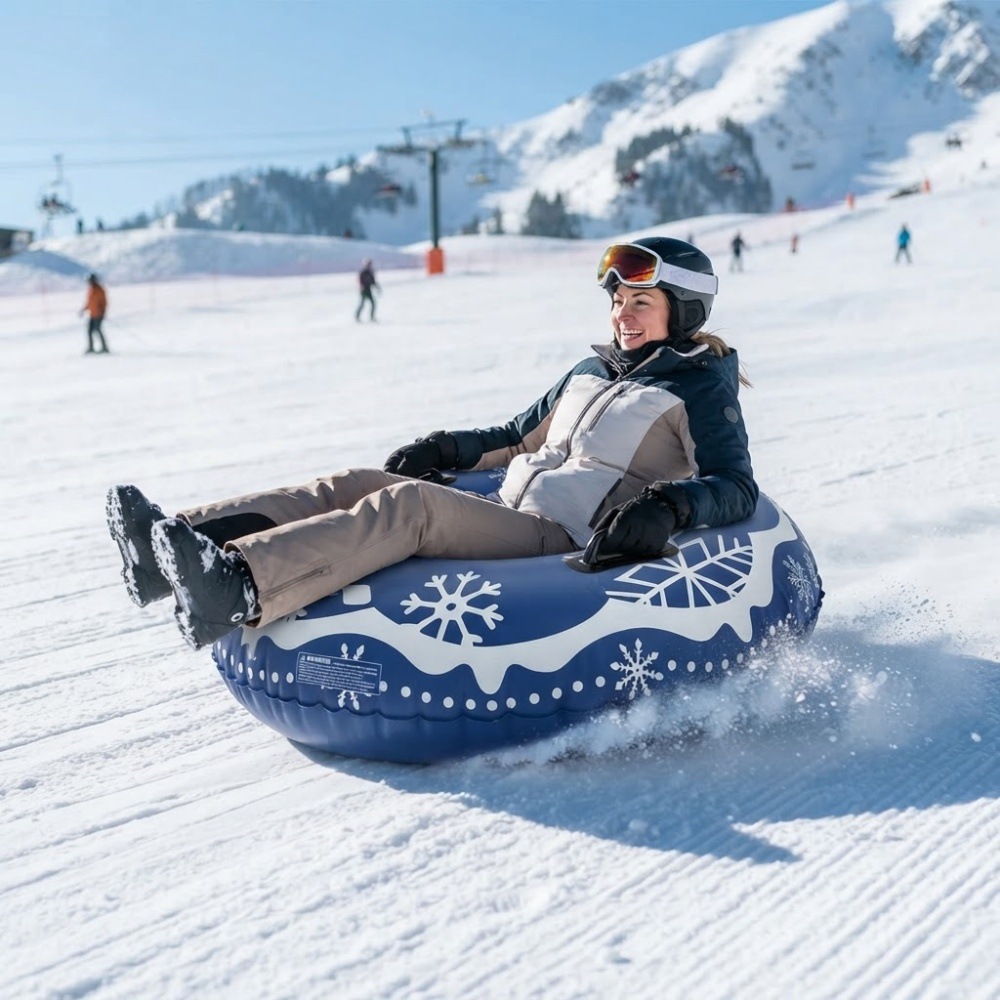 120CM inflatable snow tube, factory stock, cold-resistant, eco-friendly PVC material, snow tube for winter outdoor skiing