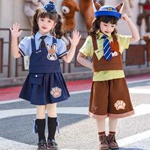 女童尼克兔子警官短袖套装夏季2026新款儿童工装短裤疯狂动物城