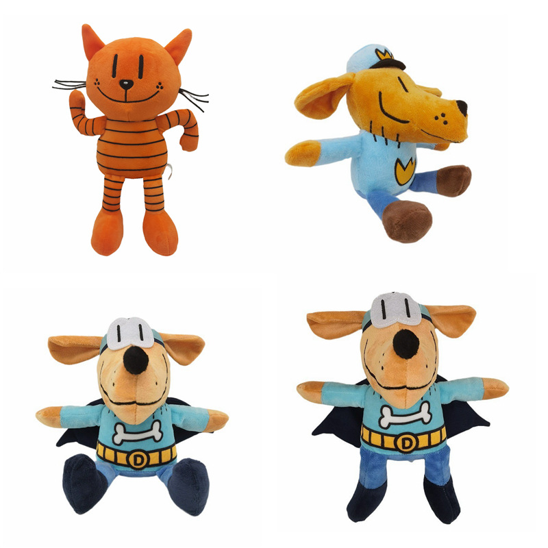 跨境新品Dog Man's Petey猫咪公仔神探狗狗的冒险毛绒玩具