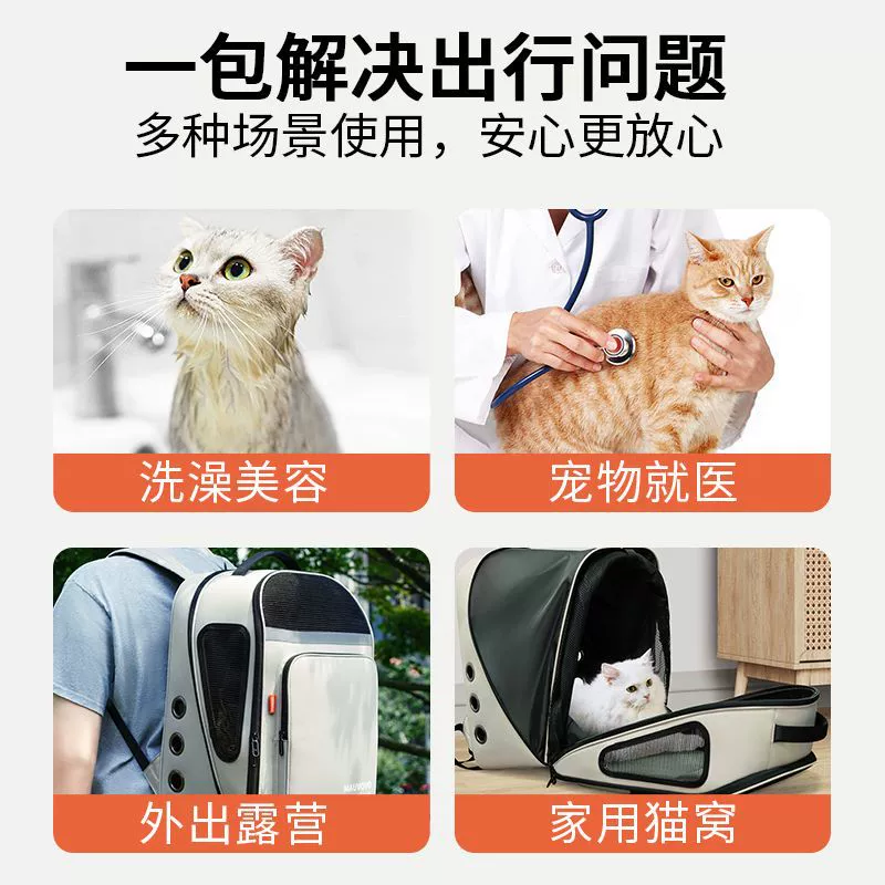 Кошелек-мишутка Ee4 [Немецкая премия Red Dot] Miaowu антистрессовая сумка для кошек, портативная на открытом воздухе, дышащий рюкзак, большой объём