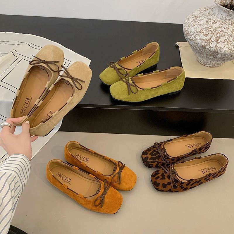 French-style Ballet Flats For Women, 2026 New Model, Paired With Skirts, Vintage Bow Flat Shoes, Shallow Slip-on Loafers_vogvips.com