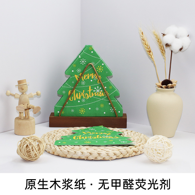 Servillas impresas hotel restaurante árbol de Navidad servillas domésticas sala de estar papel desechable fábrica directa