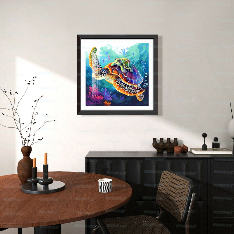 Mona Lisa real bordado cruzado tortuga moderna estética sueños marino sala de estar decoración de puerta de entrada bordado a mano image 1