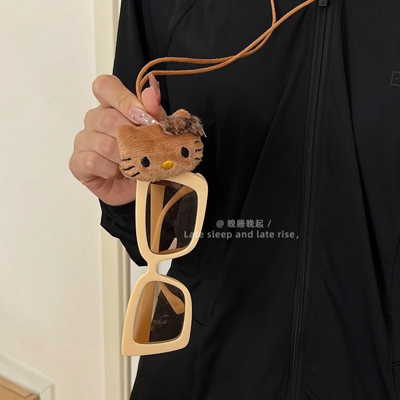 可爱猫咪小熊眼镜夹项链女墨镜夹收纳防丢便携挂脖配饰长款锁骨链|undefined