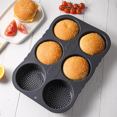 国境を越えたアマゾン食品級シリカゲルバーガー金型6穴フランスパン金型離型キッチンベーキングツール
