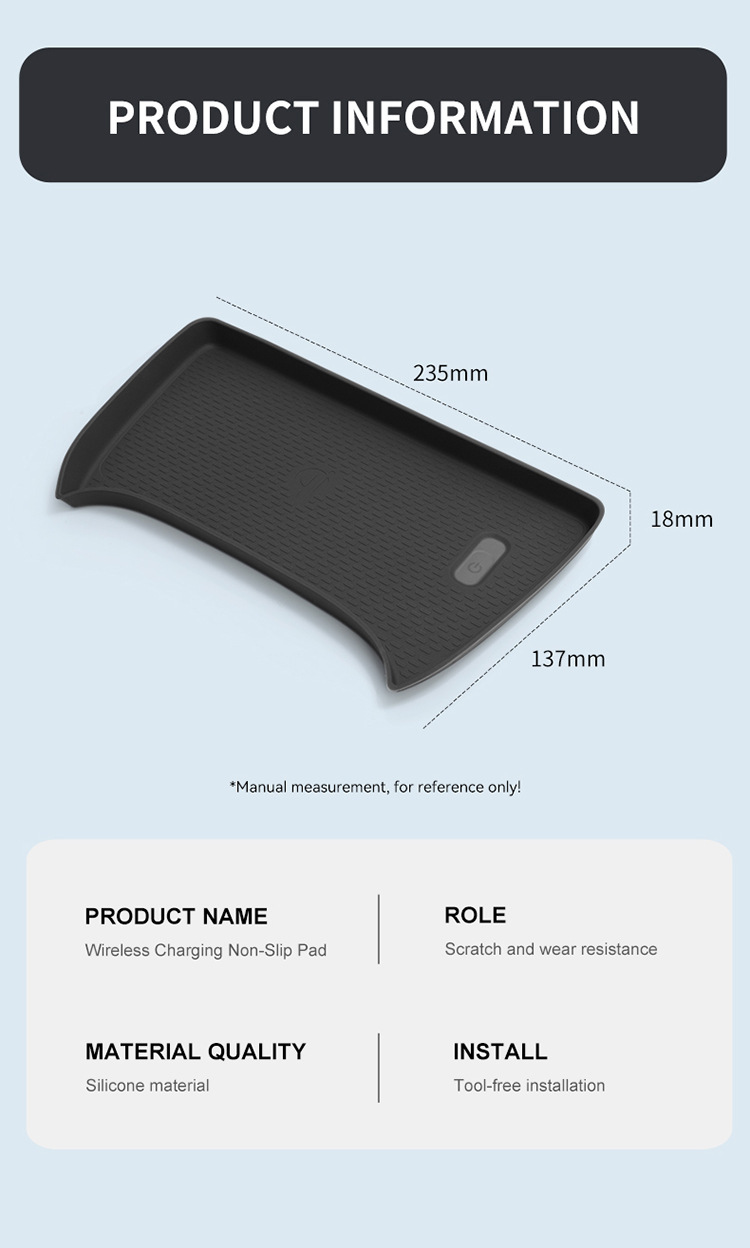 Suitable for 25 Subaru Crosstrek Central Control Wireless Charging Silicone Anti-Slip Mat Car Supplies Modification