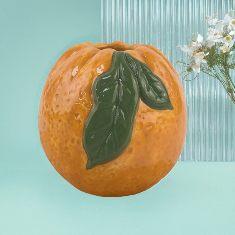 Taza de velas de aromaterapia de simulación de naranja de cerámica creativa personalizada, recuerdos de boda de cumpleaños, adornos para el hogar de frutas de limón