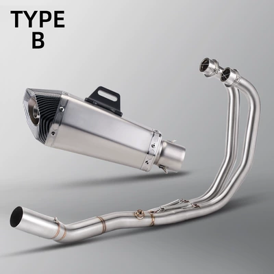 Suitable for Motorcycle Exhaust Pipe Motorcycle exhaust pipe - r3-front-section-tapered-hexagonal-titanium-color-imitation-carbon-head