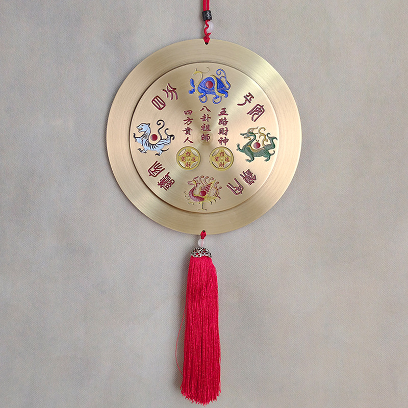 황동 페인팅 산하이 타운 천관 축복 장식품 입체 부조 사수 홈 크래프트 장식품