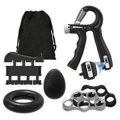 計數握力器套裝腕力五指訓練器彈握力圈握力球雞蛋球手指康復訓練