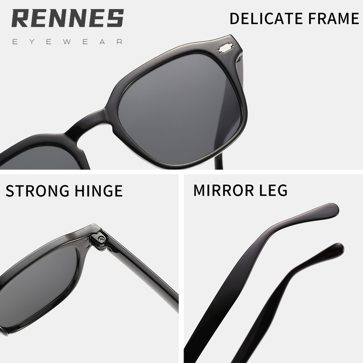 2024 Gafas de sol para niños con clavos cuadrados de nuevo estilo transfronterizo, gafas de sol para exteriores de moda de color caramelo retro