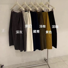 日韩休闲风穿搭!2025秋季新款慵懒宽松显瘦灯芯绒阔腿裤女