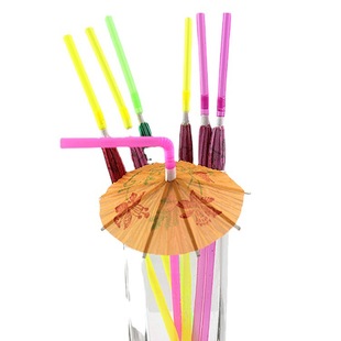 Amazon Creative Decorative Straw party Fluorescent Umbrella party party Disposable Art Straw