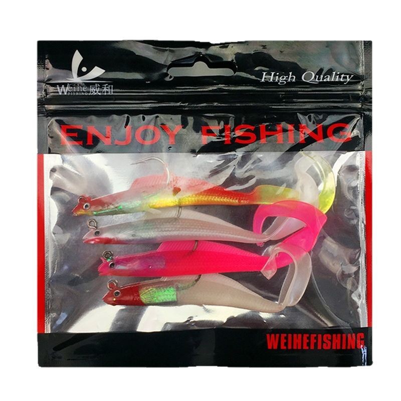 Weihe rollo de tira larga/cola cabeza de plomo pescado suave 12cm 8,5G cabeza de plomo sumergida cebo suave cebo de pesca transfronteriza