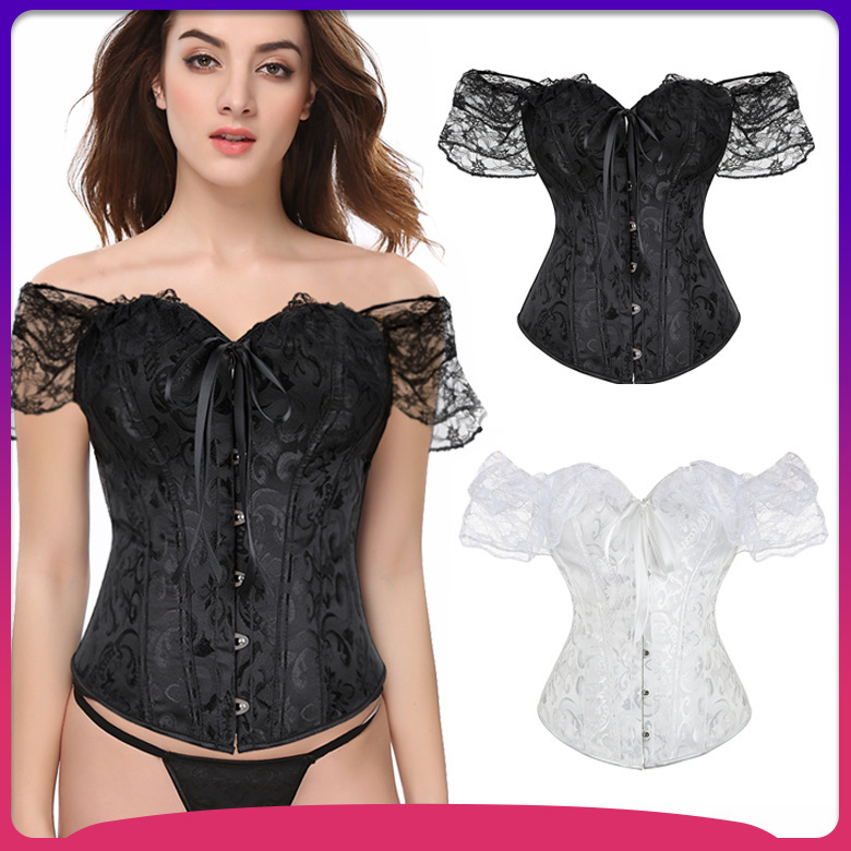 European and American New Palace Corset Waist Seal Tube Top Bridal Corset Short Sleeve Shaping Palace Lolita