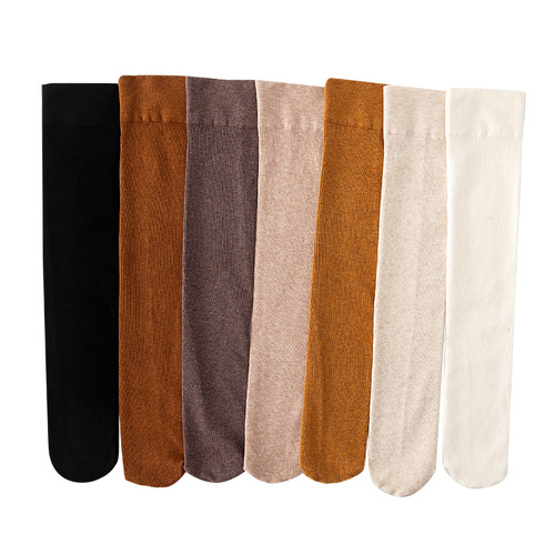 Spring, autumn and winter calf socks, women's long socks, cotton vertical stripe pattern, medium and long tube JK pressure socks, piled socks, above the knee socks, all-match