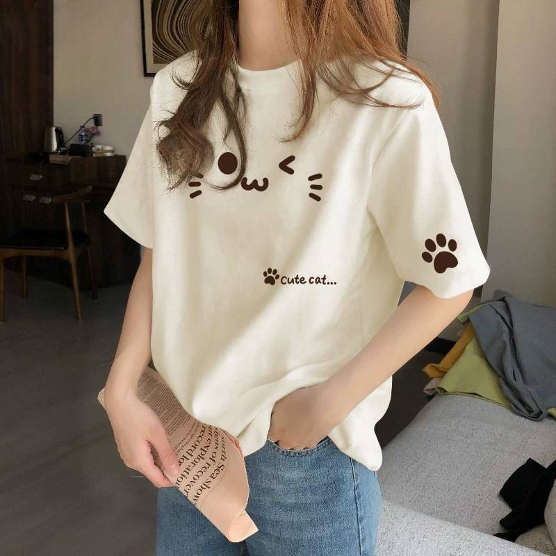 Cotton apricot summer design base body-friendly T-shirt