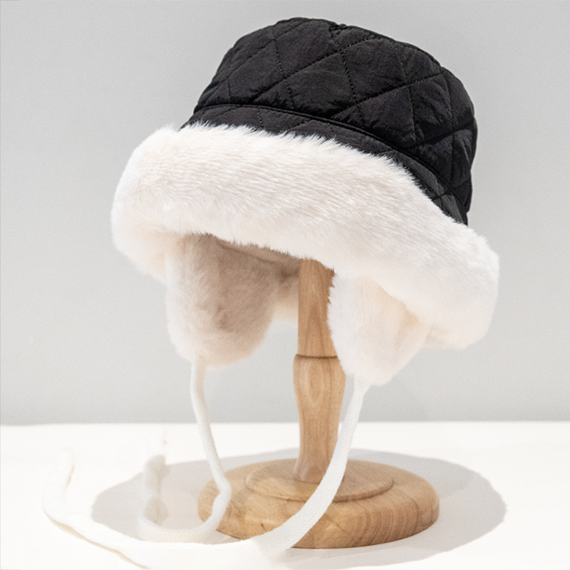 블랙 - 귀 보호 패딩 재킷 어부