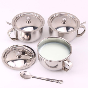 304 Stainless Steel Mouth Cup Water Cup Kindergarten Kidsren's Milk Cup 200ml Wide Mouth Short Cup with Lid Small Cute