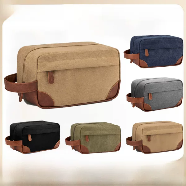 12 Ann Water Canvas European Style Retro Men's Wash Bag Cross-border Explosion Multi-functional Portable Cosmetic Bag Customizable