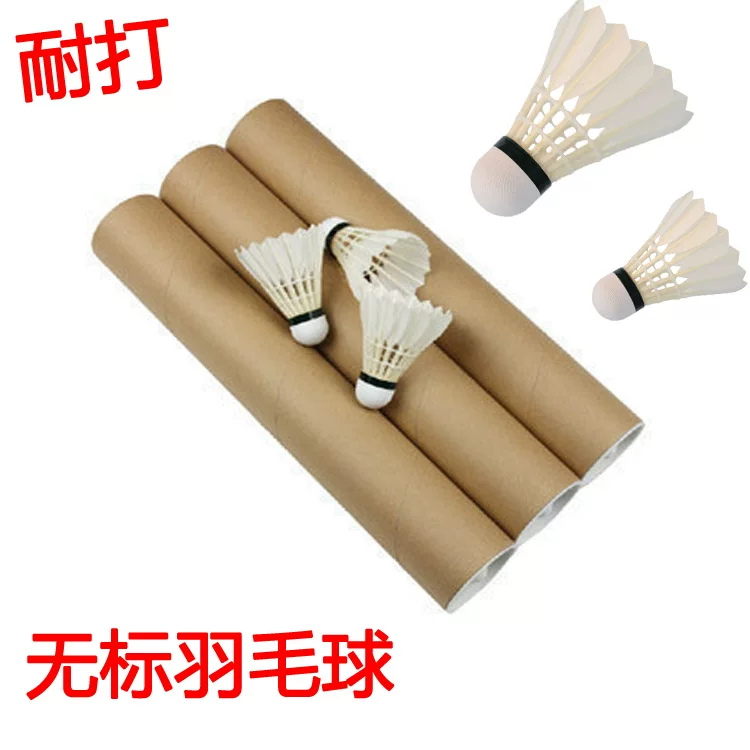 Feather duck badminton shuttlecocks for training, 12-piece pack, with no mark, stable, professional