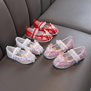 New Girls' Cloth Shoes, Kidsren's Embroidered Shoes, Ancient Style Shoes, Old Beijing Traditional Cloth Shoes, Kidsren's Shoes, Princess Baby Han Dynasty Shoes
