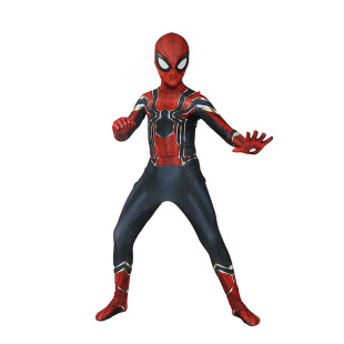 Steel Camo Spiderman Kids Tight Halloween Party Show Performance Costume