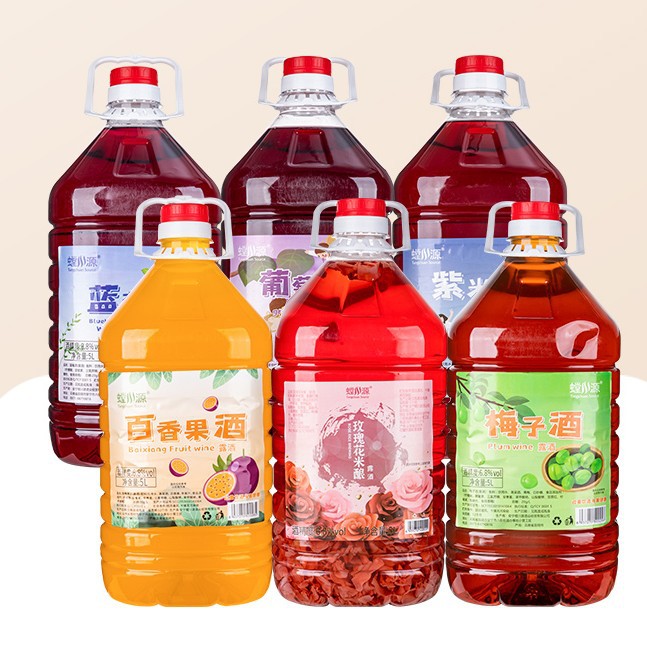 螳川源云南花果露酒5L 9味酒百香果/蓝莓/玫瑰/紫米酒云南特色酒