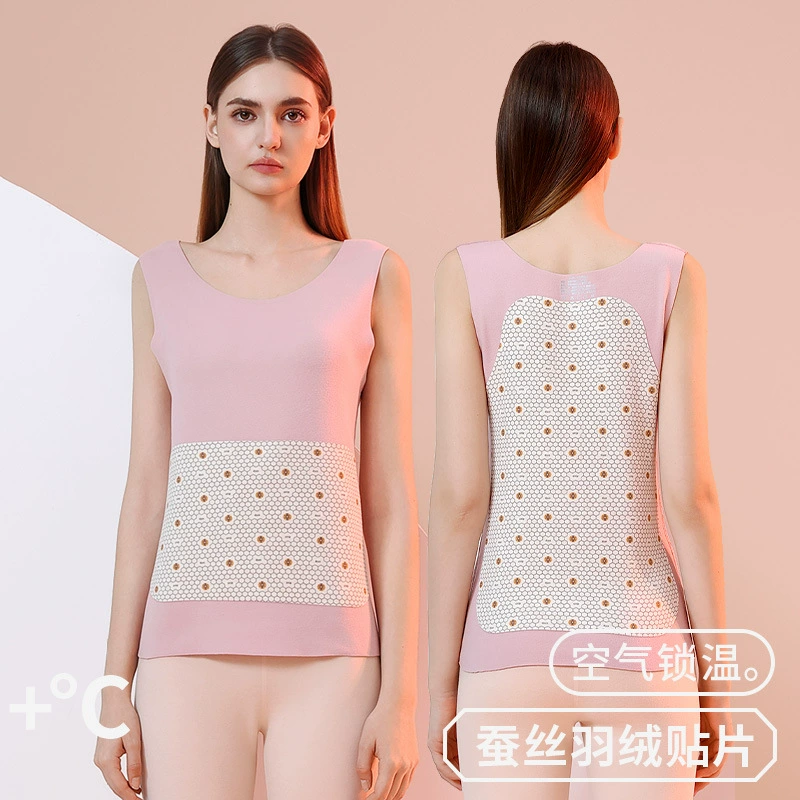 Осенний и зимний новый теплый жилет женский перо шелк без следов