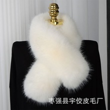 仿狐狸毛围巾双面秋冬加厚保暖仿皮草围脖简约气质款时尚毛领X20