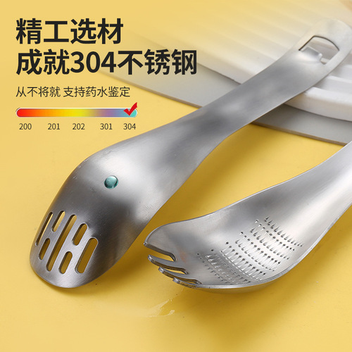 304 Stainless Steel Multifunctional Cooking Spoon Ginger Grater Spoon 304 Multifunctional Potato Masher Spoon