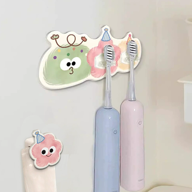 Оригинальная держатель зубной щетки щенка настенный без пробивания отверстия в ванной комнате Электрический держатель зубной щетки многофункциональный настенный крюк