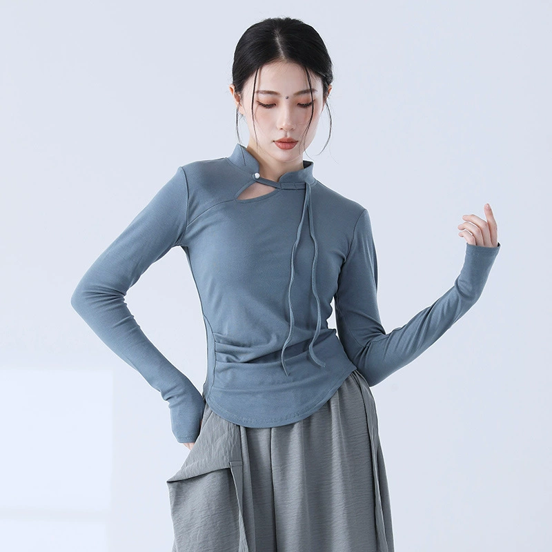 Modern base body-friendly retro cheongsam, sports clothing, long-sleeve, Chinese style