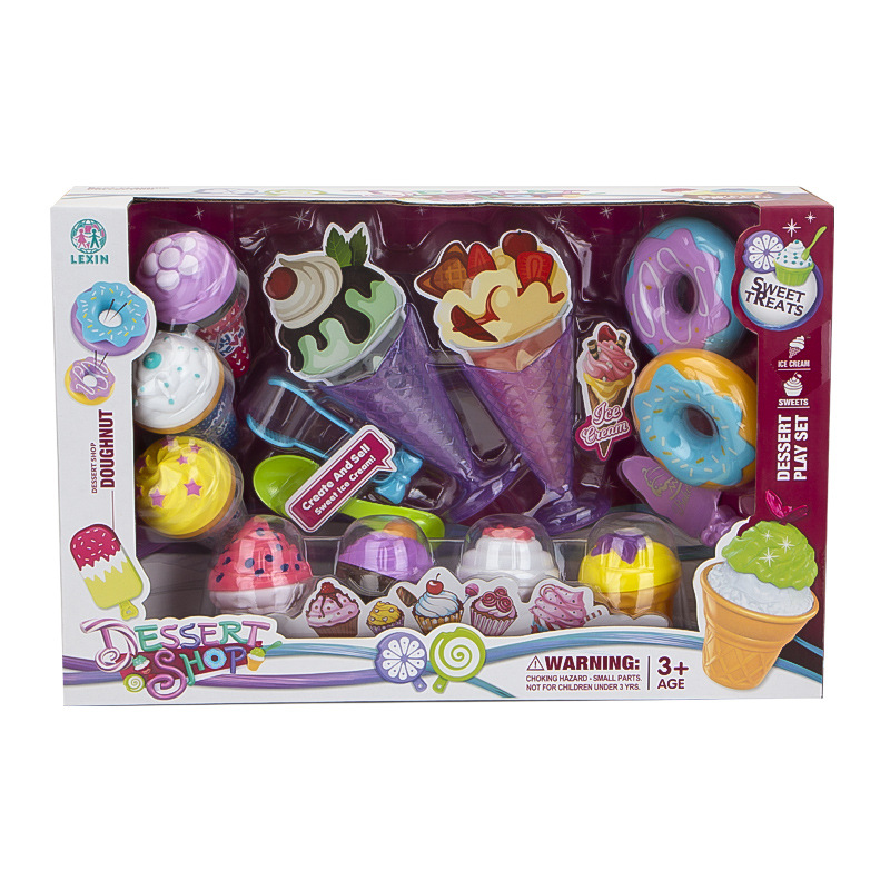 Luz, música, helado, helado, juguetes de cocina, postres, juguetes para niños al por mayor.