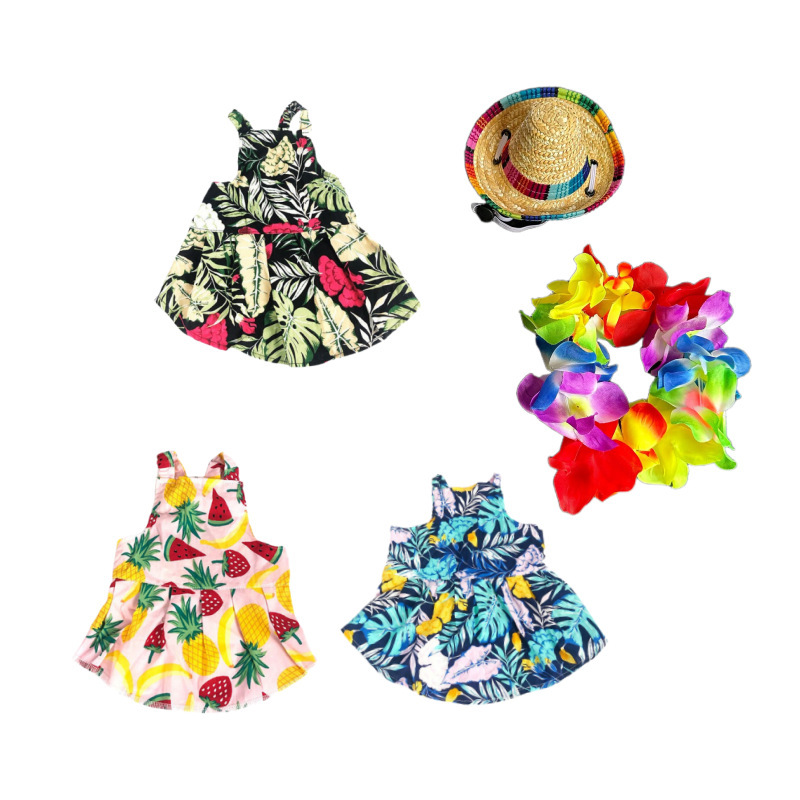 Amazon's Hottest Cross-Border Pet Clothes Schnauzer Teddy Coat Hawaiian Style Summer Dog Skirt Foreign Trade