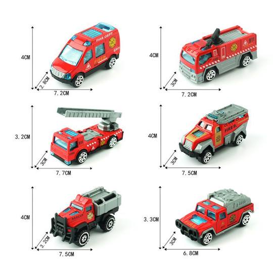Toy car 1:64 alloy fire truck car model car simulation ladder doll machine ornaments gift batch