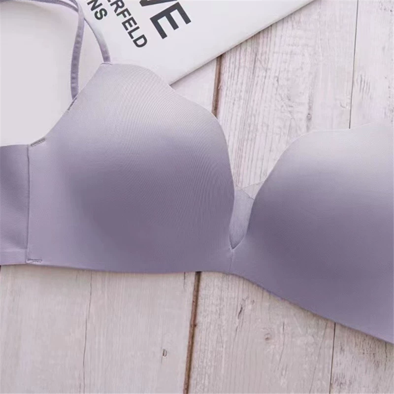Summer sexy glossy set, supporting wireless bra, underwear
