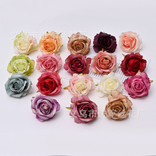 欧式秋色玫瑰花 婚礼花墙装饰花朵胸花复古仿真玫瑰花头帽花配饰
