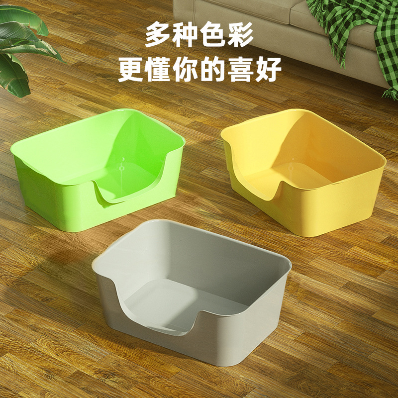 Inodoro para gatos anti-salpicaduras adición de gran tamaño abierto fabricantes de productos para mascotas venta directa al por mayor