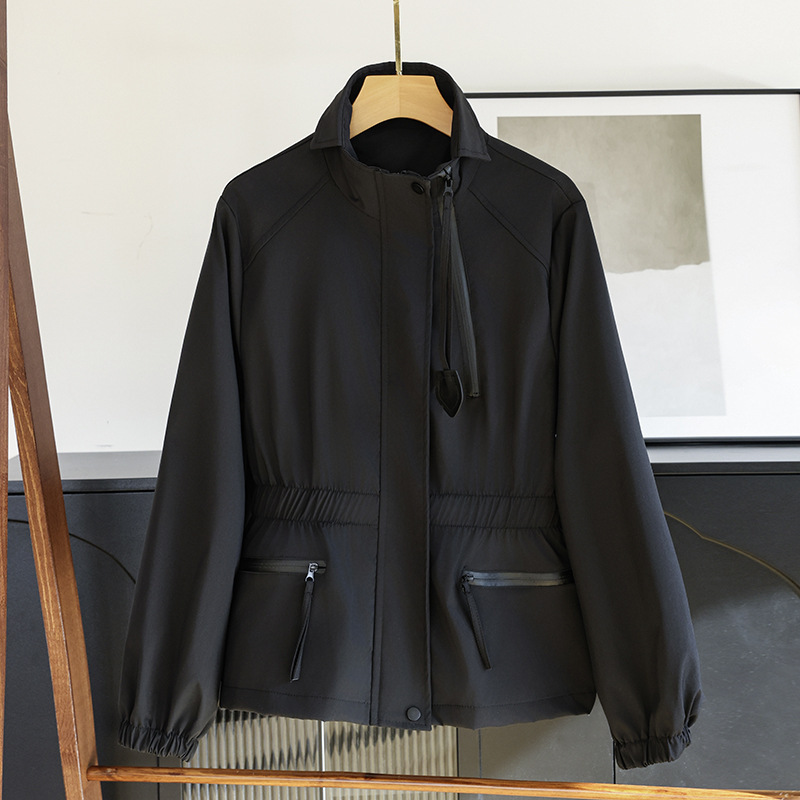 2025 Spring and Summer New Korean Fashion Loose Biker Work Coat Solid Color Charge Jacket Jacket Coat Women