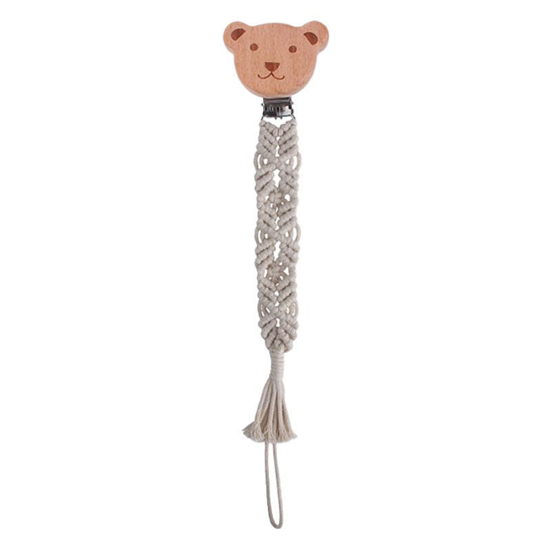 Bebé creativo Beech animal leche pezón anti-gota cadena juguete mordedor nuevo pezón tejido hecho a mano cuerda