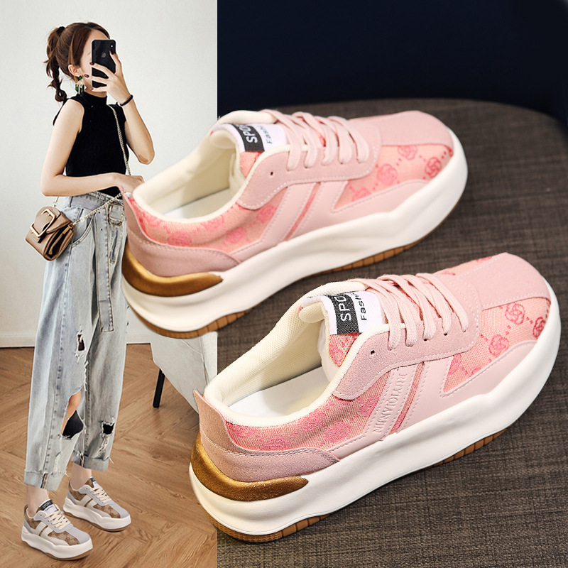 Proljetne cipele s novim retro uzorkom za jednu osobu iz 2024., cipele s debelim potplatom i petom Matsuke_voghion.com