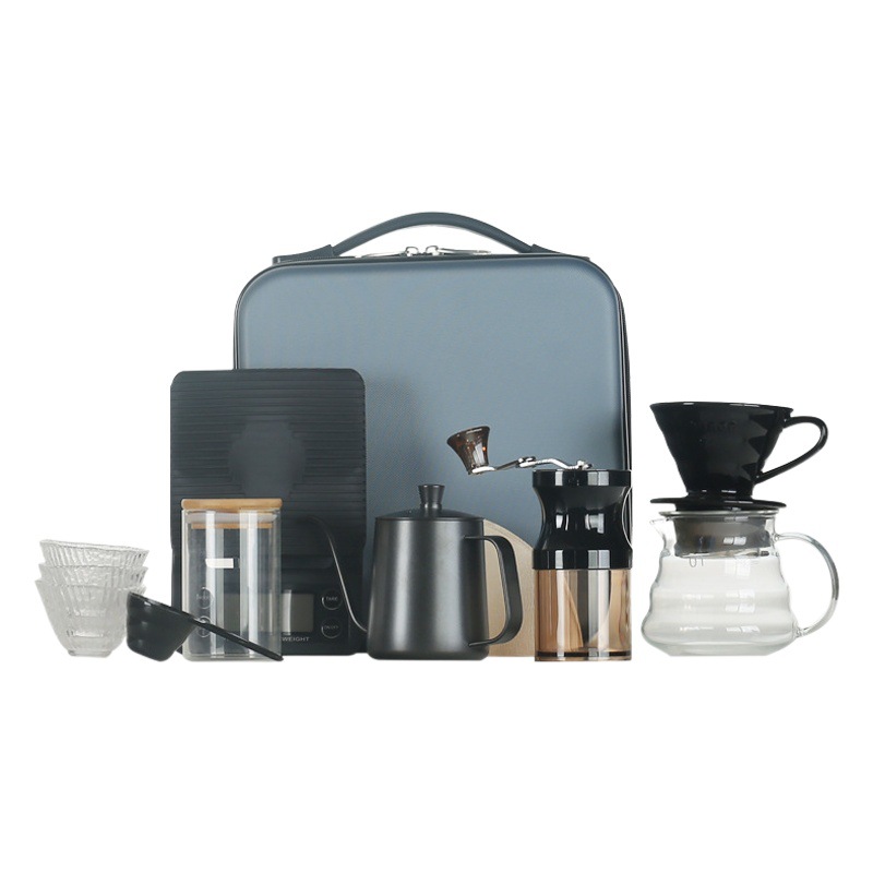 Mano de viaje traje café portátil al aire libre camping V60 aparato casa entrada mano molienda máquina café conjunto completo