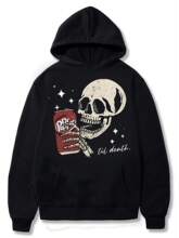D 36542 Skull Printed Women Hoodie ����ӡ��Ů����